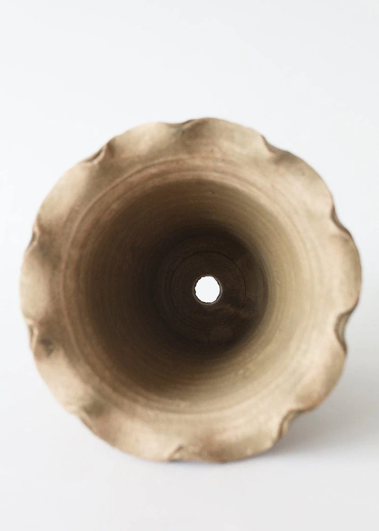 Afloral Wakefield Ruffled Clay Pot With Drainage - 9" Vases