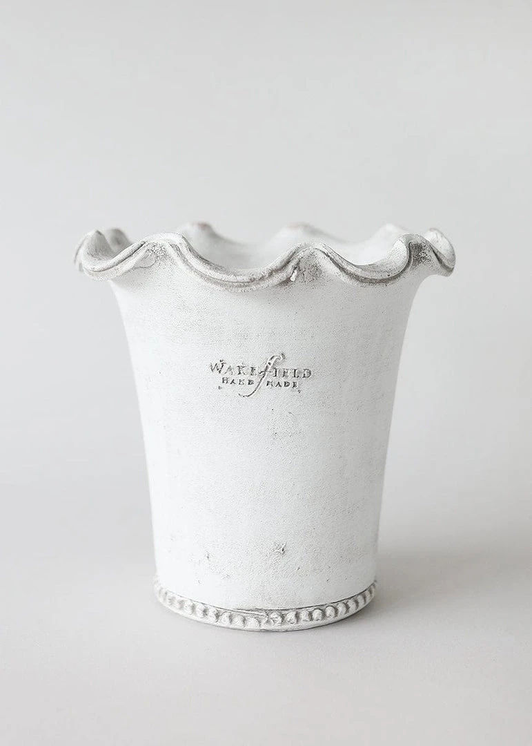 Afloral Wakefield Whitewashed Clay Pot With Drainage - 7"