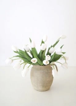 Afloral Bundle Of 7 White Real Touch Tulip Flowers - 14