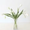 Afloral Bundle Of 5 Real Touch White Tulips - 22" Artificial Flowers