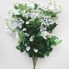 Afloral Artificial Wisteria Hanging Bush In White - 31"