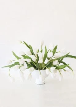 Afloral Bundle Of 7 White Real Touch Tulip Flowers - 14
