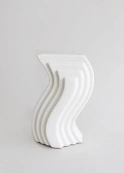 Vases Afloral Nordic Cream White Wave Vase - 8"