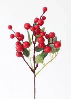 Afloral Artificial Holiday Berries In Red - 13