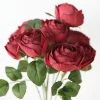 Afloral Burgundy Artificial Flowers Rose Bush - 19"