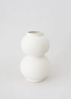 Afloral Matte Ceramic Double Orb Vase - 8"