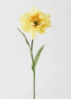 Afloral Ruffle Yellow Faux Tulip Flower - 25