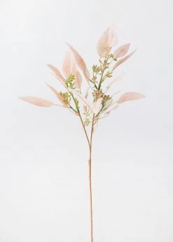 Afloral Fake Seeded Eucalyptus Leaves In Blush - 18"