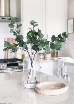 Afloral Artificial Plants Real Touch Silver Dollar Eucalyptus - 30