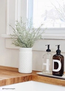 Afloral Vases Glass Hobnail Jar In White - 7.5